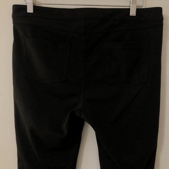 3/$25 ❥Joe Fresh Equestrian Skinny Stretch Pants Faux Leather Trim Size 10 Black - Picture 4 of 11